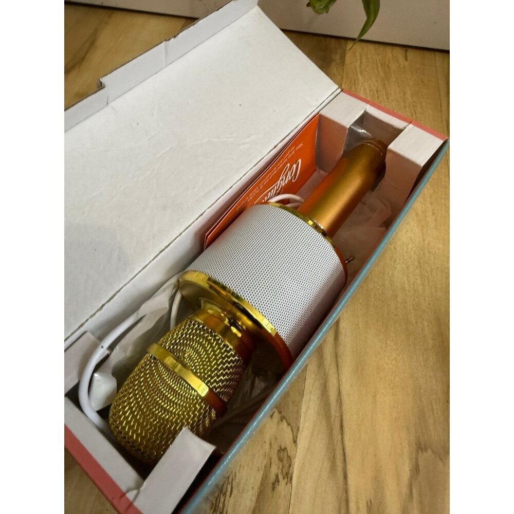 Gold Wireless Karaoke Microphone with Speaker